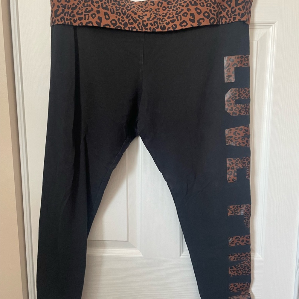 Leopard Print and Black Leggings
